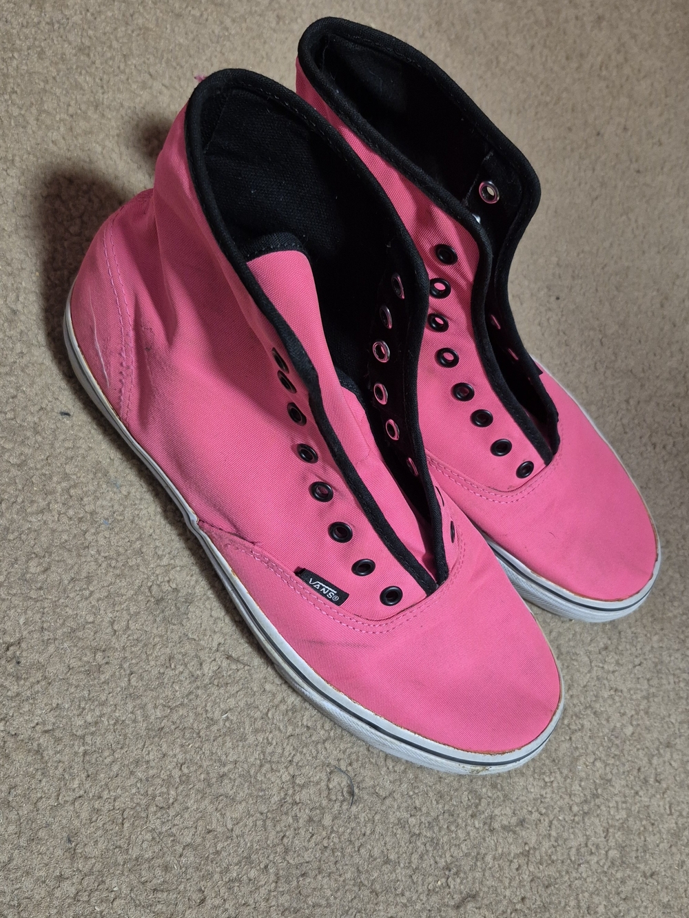 Vans Hi-Top Canvas Sneakers in Hot Pink